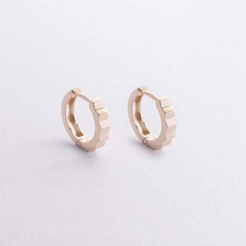 Серьги - кольца "Ruby" в желтом золоте с09126