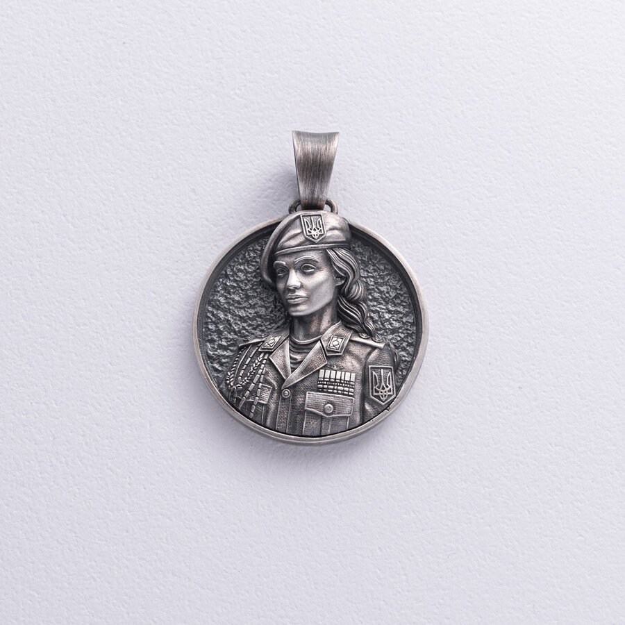 Срібний кулон "Українська захисниця" 1319