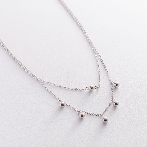 Серебряное колье "Шарики" 181135