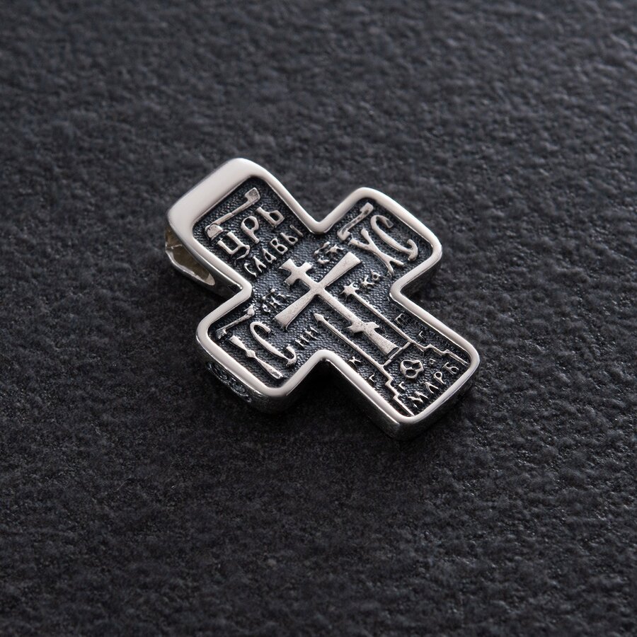 Голгофский крест в серебре (позолота, чернение) 13327