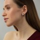 Серьги - кольца "Love" в белом золоте с09345
