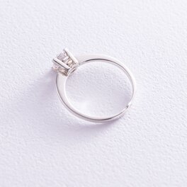 Помолвочное кольцо с фианитом (родий) 111352
