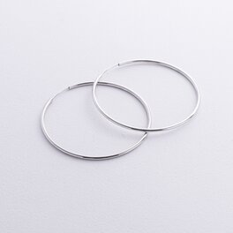 Сережки - кільця в білому золоті (4.8 см) с08772