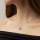 Серебряная подвеска "Клевер" с ониксом 132985