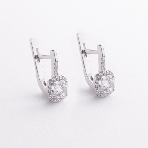 Серебряные серьги с фианитами 2292/1р-CZ