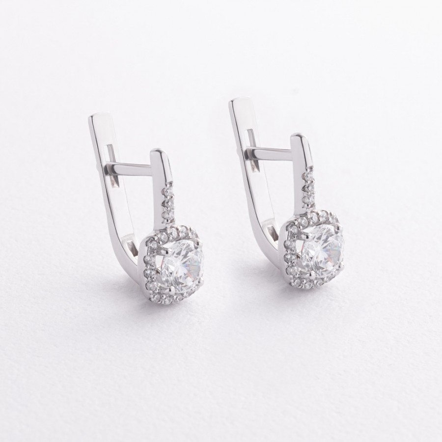 Серебряные серьги с фианитами 2292/1р-CZ