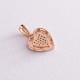 Золотой кулон "Сердечко" с фианитами п03704