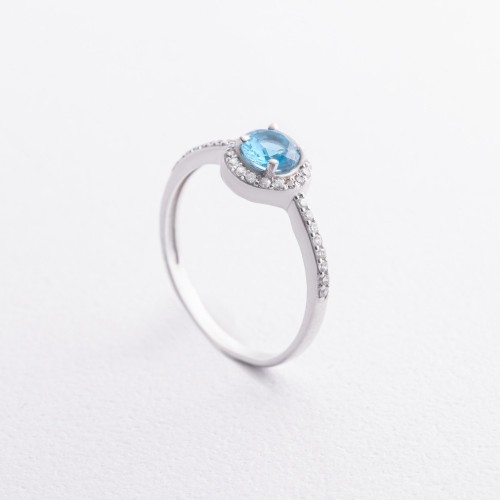 Серебряное кольцо с кварцом и фианитами 1867/1р-QSWB