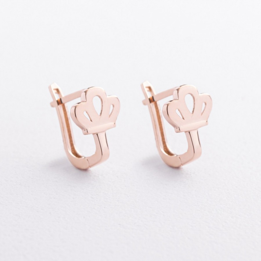 Детские золотые серьги "Корона" с09620