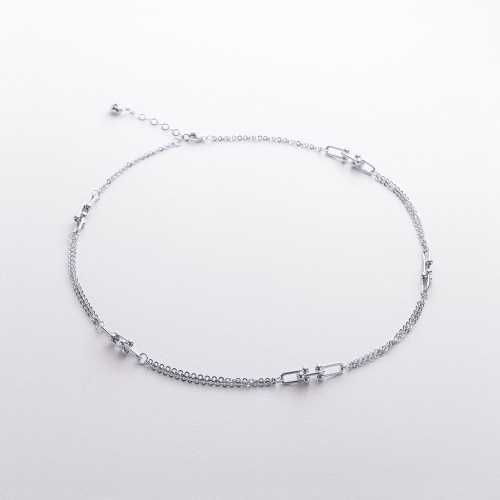 Колье "Фантазия" в белом золоте кол02665