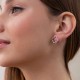 Серебряные серьги "Клевер" с фианитами 008250
