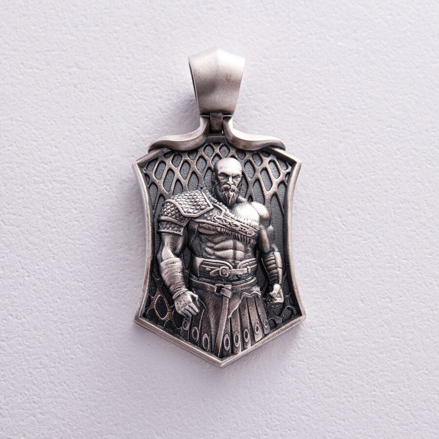 Мужской серебряный кулон "Воин" 378