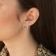 Серебряные серьги - пусеты "Круговорот" (белые фианиты) 064510б
