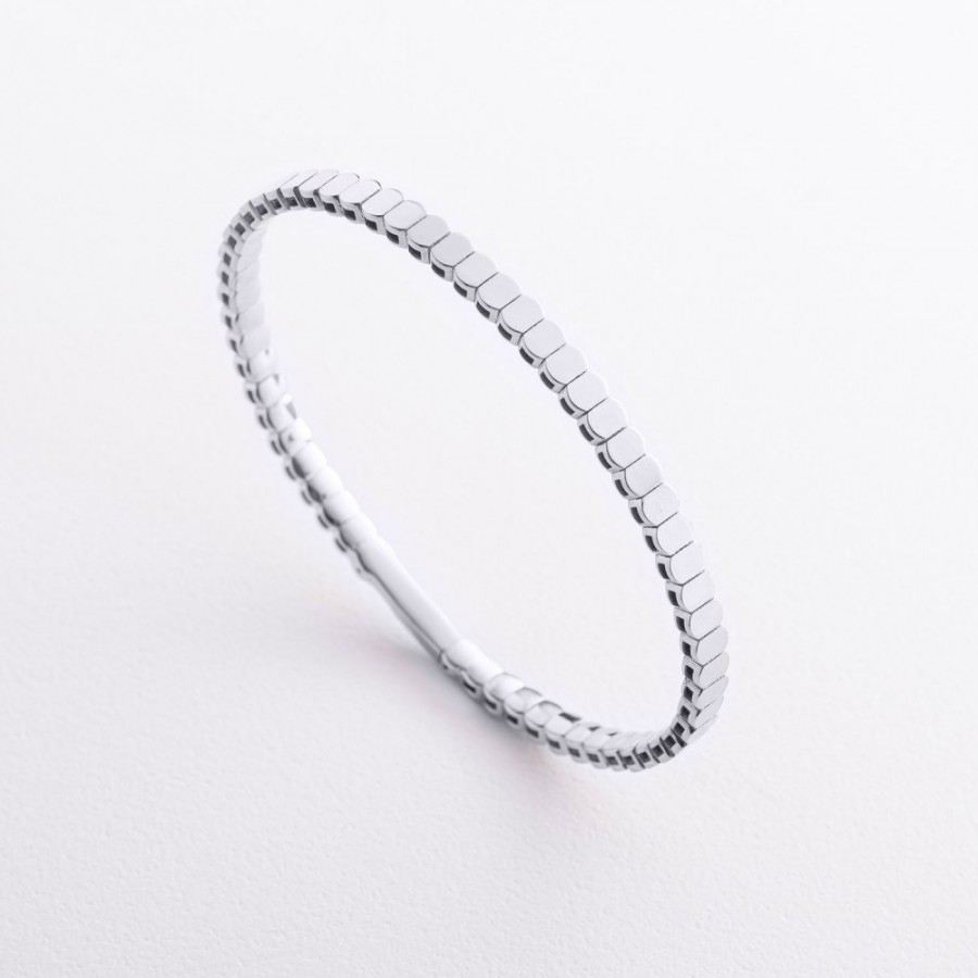 Жорсткий браслет "Kylie" у білому золоті б05826
