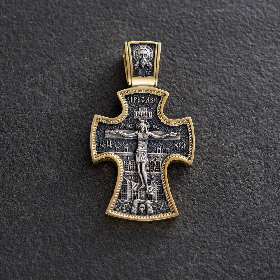 Срібний хрест (чорніння, позолота) 132768