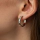 Золотые серьги-кольца с фианитами, диаметр: 22 мм с05020