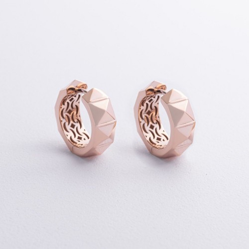 Серьги - кольца "Luisa" в красном золоте с09162
