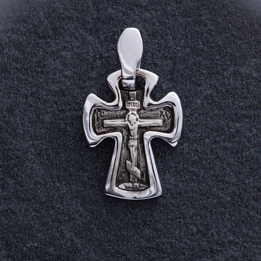 Православный золотой крест "Распятие. Спаси и сохрани" п03793