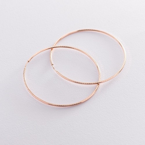 Серьги - кольца в красном золоте (6.3 см) с01882
