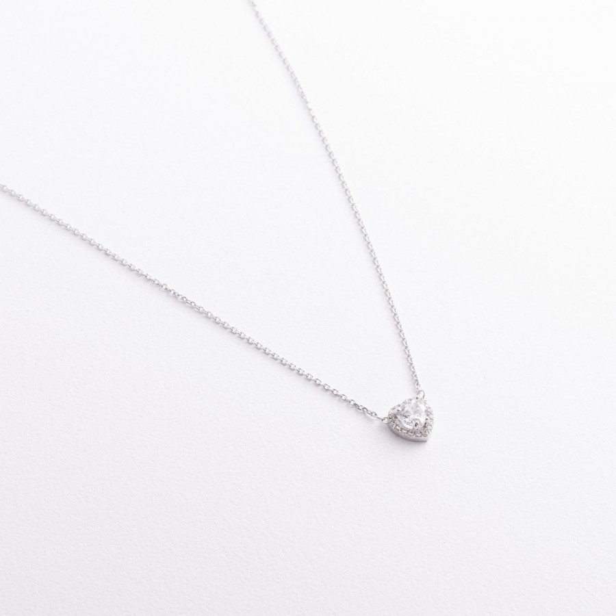 Серебряное колье "Сердечко" с фианитами 908-01571