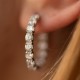 Серебряные серьги - кольца с фианитами 087610б