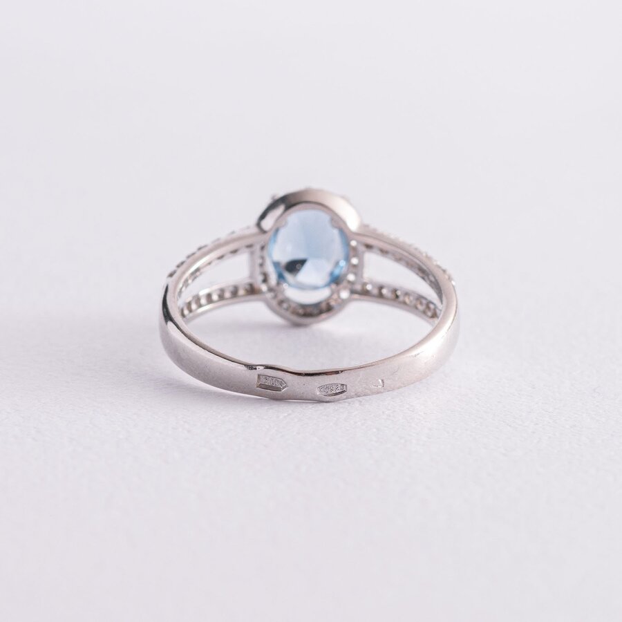 Серебряное кольцо с кварцом и фианитами 1351/1р-QLB