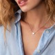 Серебряное колье "Сердечко" с фианитом 1090