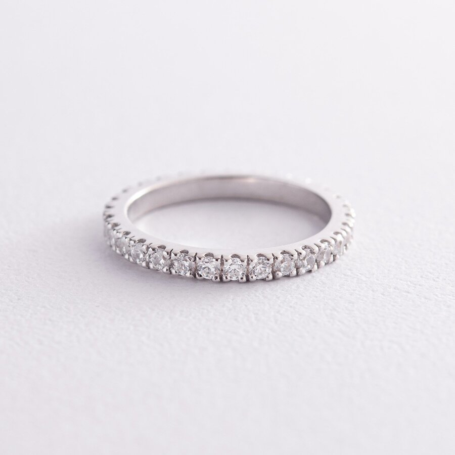 Cеребряное кольцо с дорожкой камней (фианиты) 8150