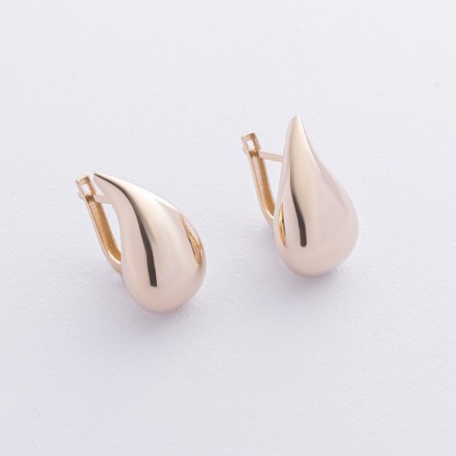 Серьги "Megan" в желтом золоте (Small) с09085