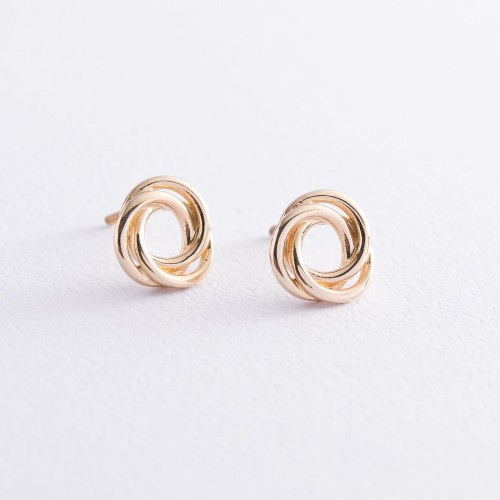 Сережки - пусети "Захоплення" в жовтому золоті с06937