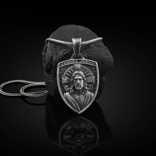 Серебряный кулон "Иисус Христос" 133174
