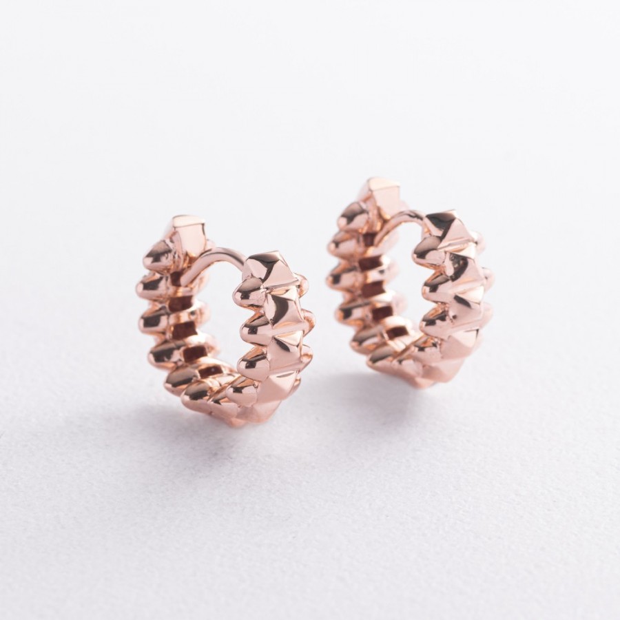 Серьги - кольца "Тереза" в красном золоте mini с09745