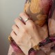 Срібна каблучка "Love" з фіанітами 112854