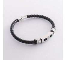 Каучуковий браслет з білого золота б04000