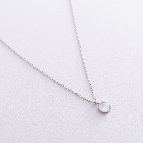 Серебряное колье с буквой С 18618б