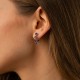 Срібні сережки з аметистом і фіанітами 2518/1p-AMET