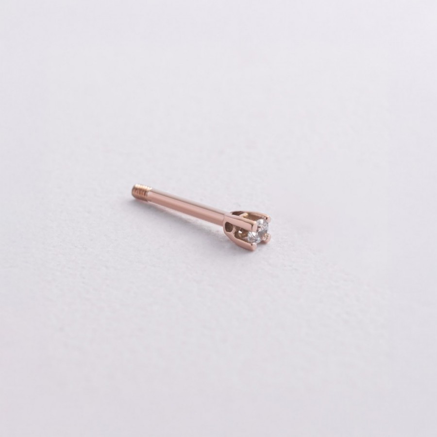 Золота моносережка з фіанітом с09574