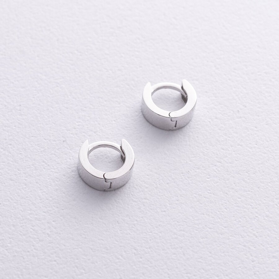 Сережки - кільця у білому золоті mini с08820