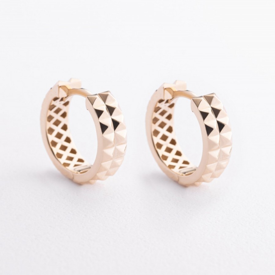 Сережки - кільця в жовтому золоті с09659