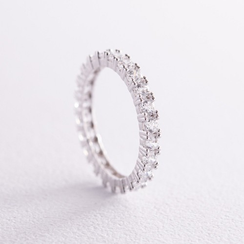 Кольцо "Paris" с дорожкой камней в белом золоте к07202