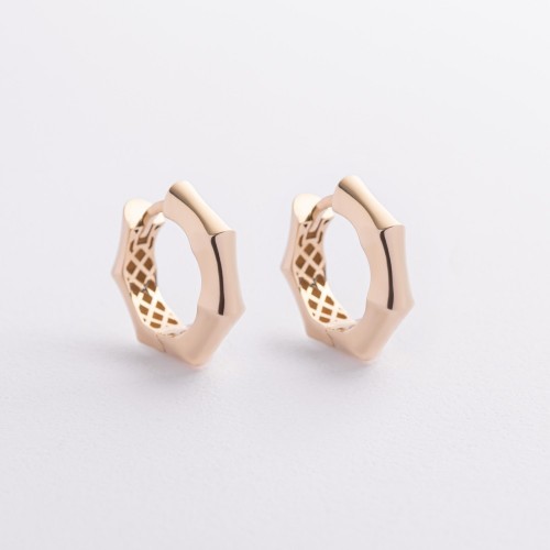 Серьги - кольца "Selesta" в желтом золоте mini с09556