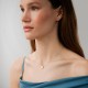 Срібне кольє "Сердечко" з фіанітами 181207