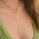 Золоте кольє - краватка "Карта України" (куб. цирконій Swarovski у формі серця)﻿ 4050