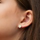 Сережки - пусети "Конюшина" з перламутром (червоне золото) с08906