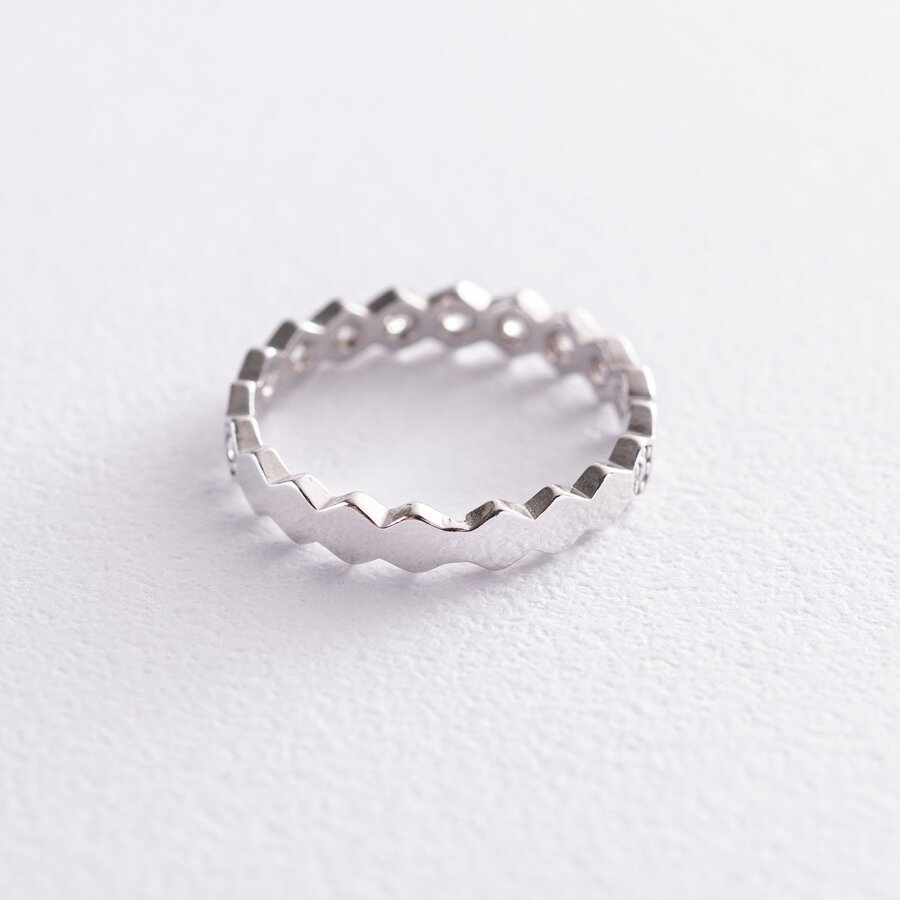 Серебряное кольцо с фианитами 112575