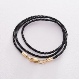 Шелковый шнурок с серебряной застежкой (позолота) 18700