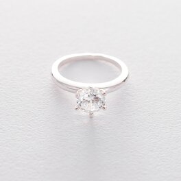 Серебряное помолвочное кольцо с фианитом 111864