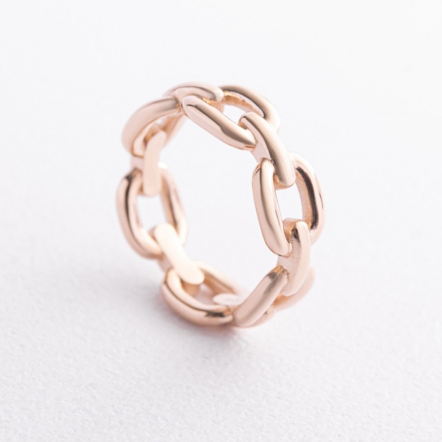 Кольцо "Цепочка" в красном золоте к08458