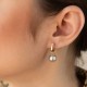 Серьги в желтом золоте (культ. пресн. жемчуг) с08588