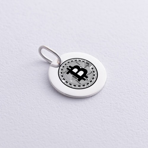 Серебряный кулон "Биткойн" 132722би